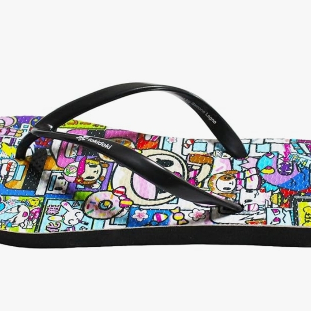 Tokidoki Colorful Cartoon Flip Flops - Picture 5 of 13